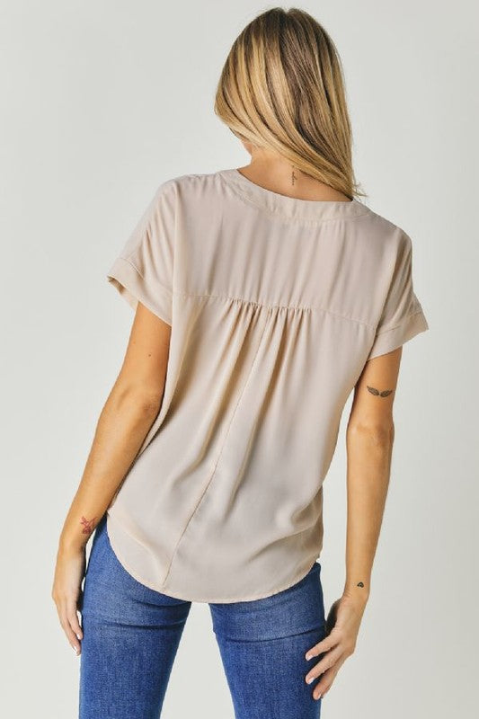 V-Neck Dolman Sleeve Solid Basic Top