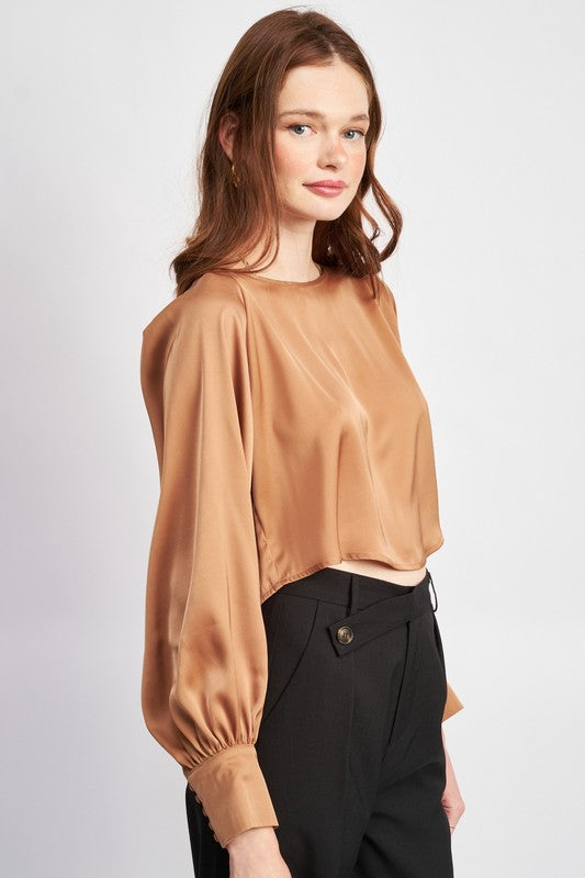 Satin Blouse With Tie Back