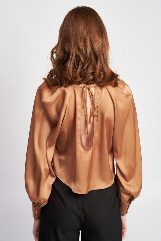 Satin Blouse With Tie Back