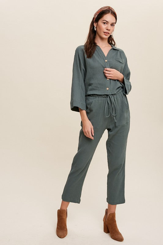 Long Sleeve Button Down and Long Pants Sets