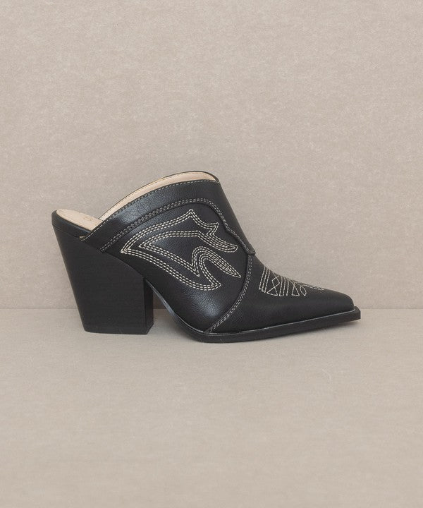 Kiara Western Inspired Heeled Mule