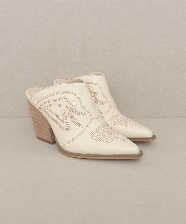 Kiara Western Inspired Heeled Mule