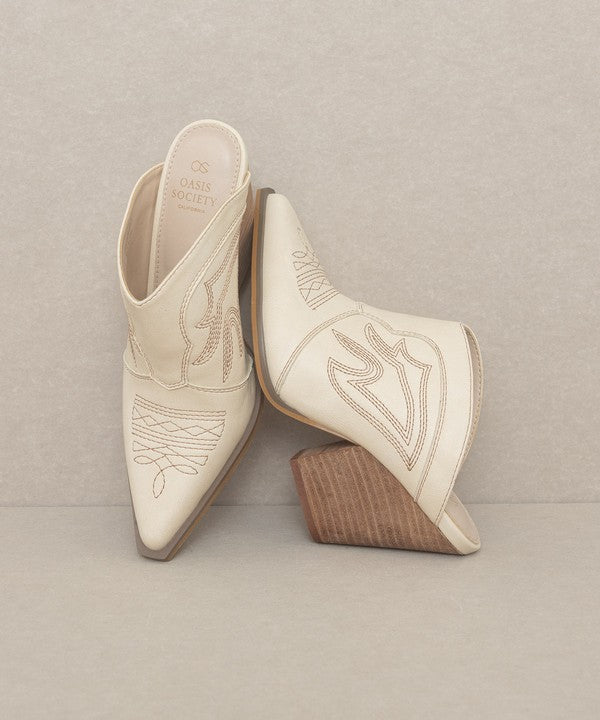 Kiara Western Inspired Heeled Mule