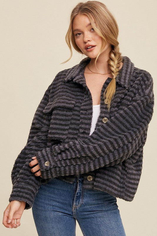 Striped Fleece Shacket