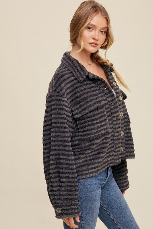 Striped Fleece Shacket