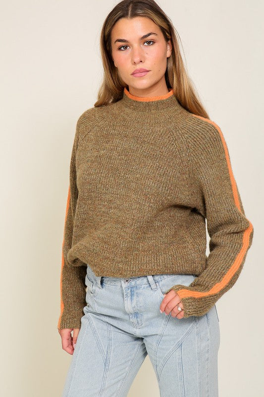 Raglan Funnel Neck Sweater