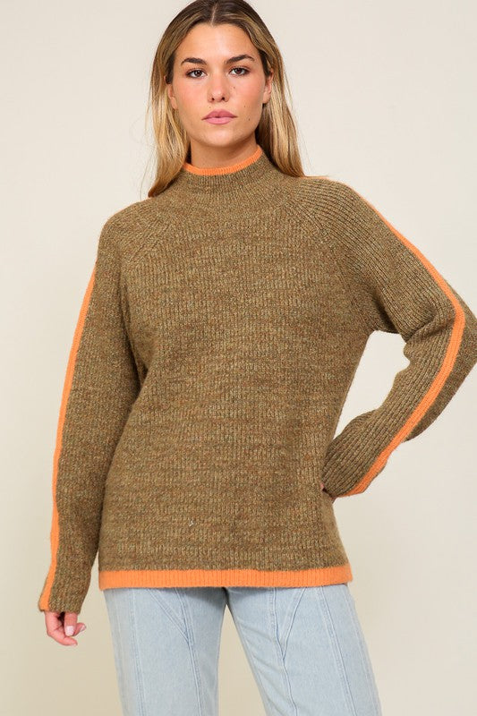 Raglan Funnel Neck Sweater