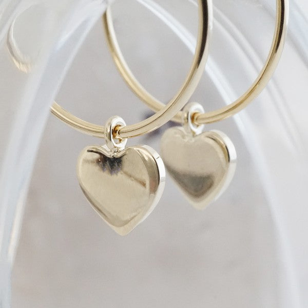 Magic Charm Gratitude Heart Hoops