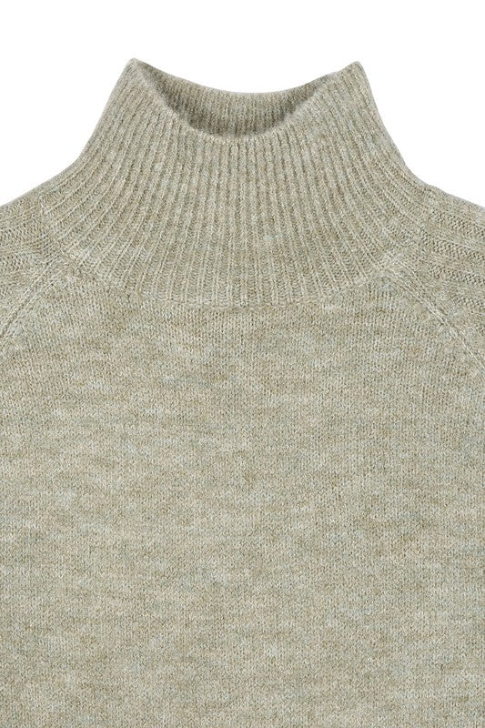 Crop mock neck sweater