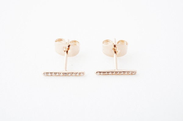 Skinny Midi Crystal Bar Earrings