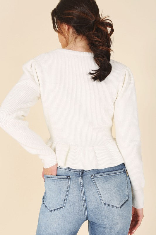 Peplum sweater top