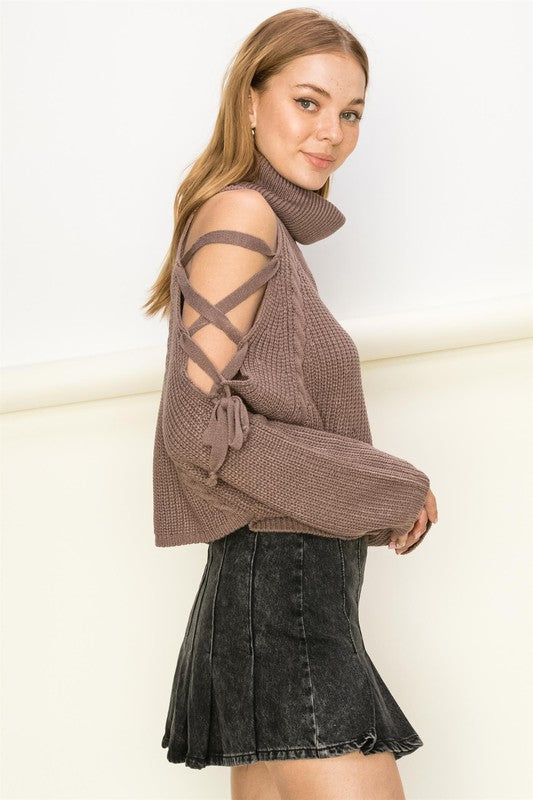 Keep Me Close Long Sleeve Turtleneck Cropped Sweater